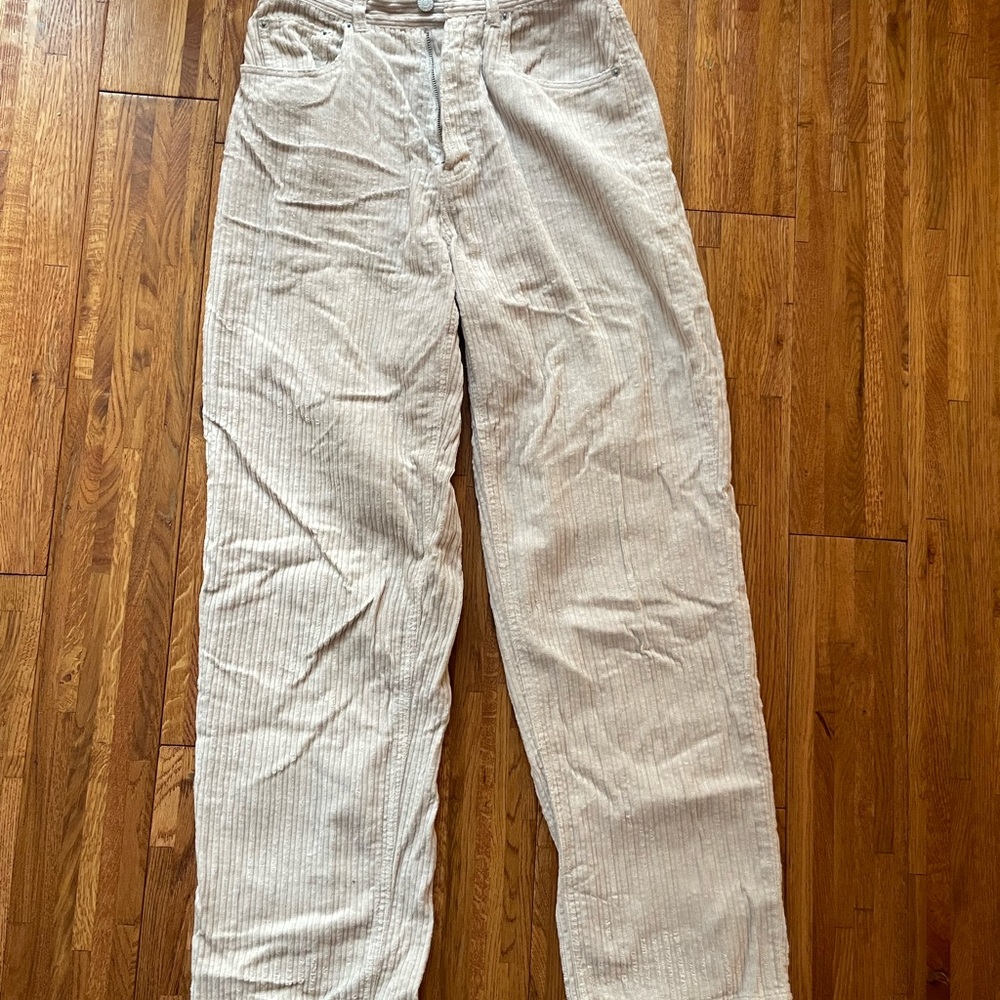 BDG Light Beige Corduroy Straight Leg Pants